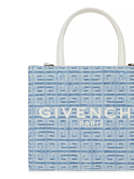 Mini G Tote Shopping Bag In 4G Washed Denim