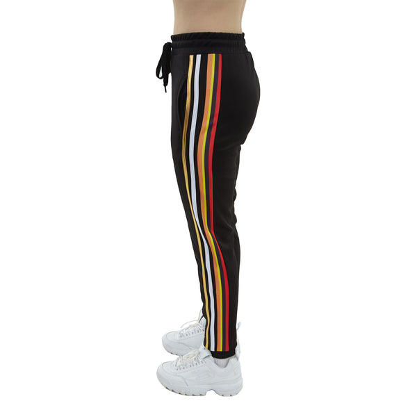 Red Fox Color Stripe Jogger Pant Womens Style : St864p-BK