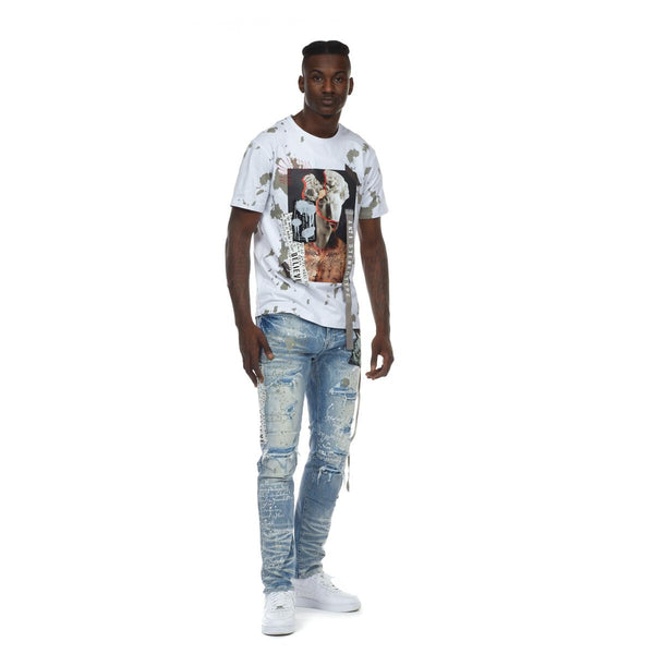 Smoke Rise Collage Patch Jeans Mens Style : Sjp21263web