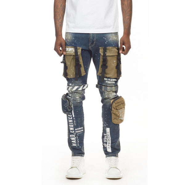 Smoke Rise Utility Fashion Jeans Mens Style : Jp21502