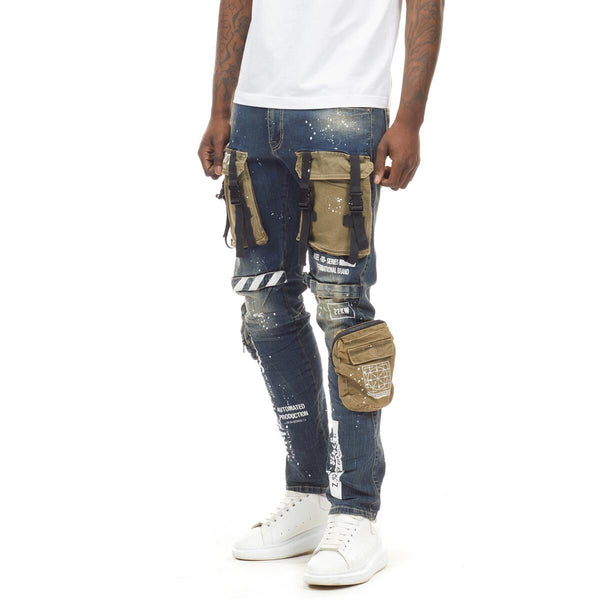 Smoke Rise Utility Fashion Jeans Mens Style : Jp21502