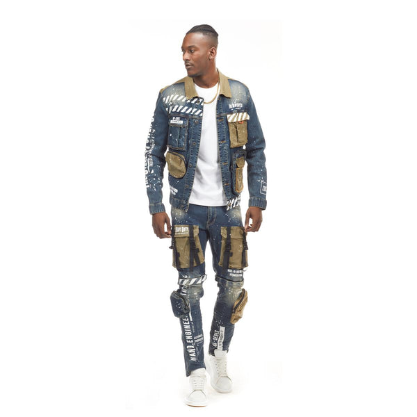 Smoke Rise Utility Fashion Jeans Mens Style : Jp21502