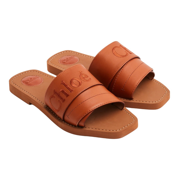 Chloe Leather 'Woody' Slides Womens Style : Chc22w188bf