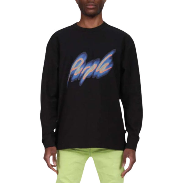 Purple-brand Textured Jersey Long Sleeve Tee Mens Style : P204-jbb123