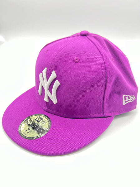 New Era 59fifty New York Yankees Basic Logo Grape Fitted Hat Unisex Style : Hhh-91012941