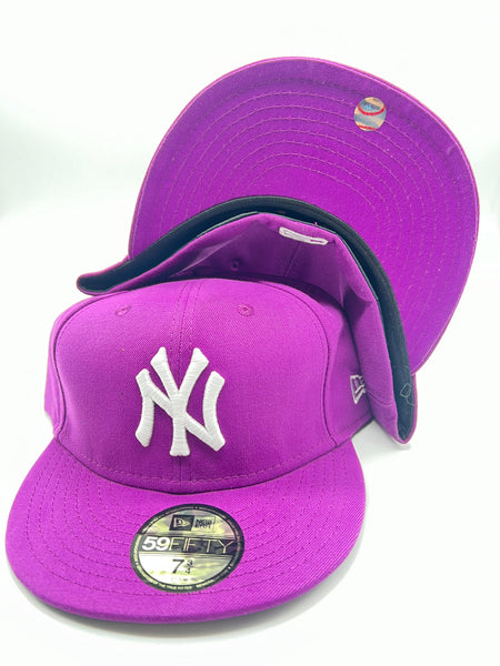 New Era 59fifty New York Yankees Basic Logo Grape Fitted Hat Unisex Style : Hhh-91012941