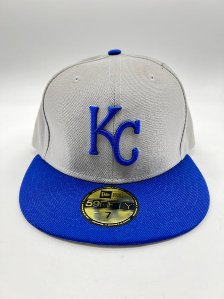 New Era 59fifty Kansas City Royals Gray/royal Blue Fitted Hat Unisex Style : Hhh-71320723