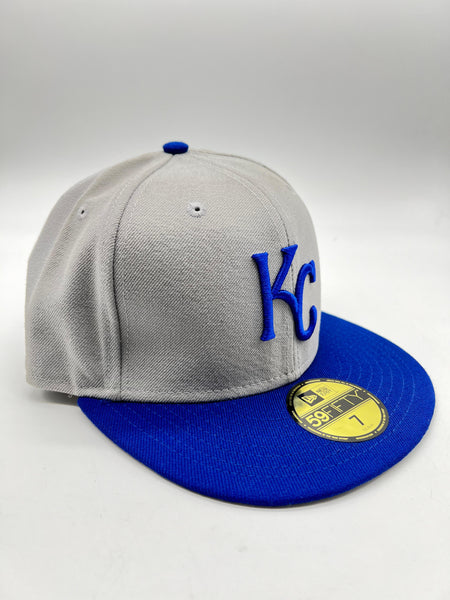 New Era 59fifty Kansas City Royals Gray/royal Blue Fitted Hat Unisex Style : Hhh-71320723