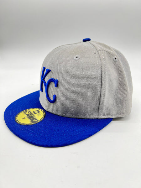 New Era 59fifty Kansas City Royals Gray/royal Blue Fitted Hat Unisex Style : Hhh-71320723