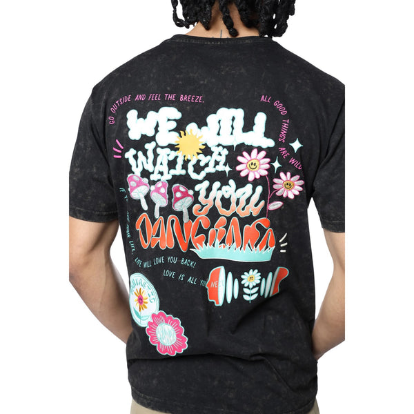 Smoke Rise Mineral Wash Doodle Graphic Ss Tee Mens Style : Kt24274