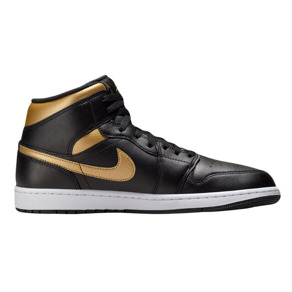 Jordan 1 Mid "Black Metallic Gold" Mens Style : Dq8426