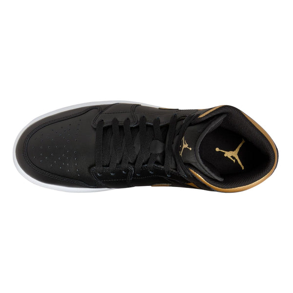 Jordan 1 Mid "Black Metallic Gold" Mens Style : Dq8426