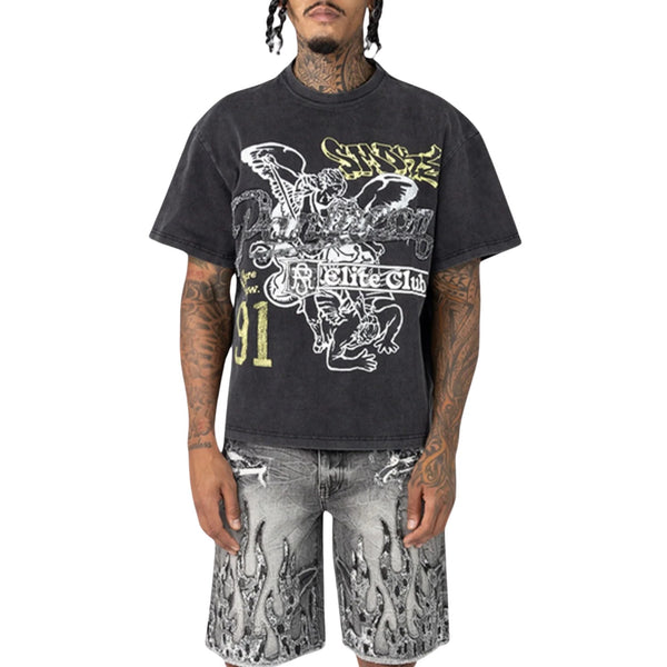Smoke Rise Fashion T-shirt With Mineral Wash Mens Style : Kt25263