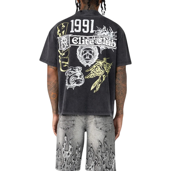 Smoke Rise Fashion T-shirt With Mineral Wash Mens Style : Kt25263