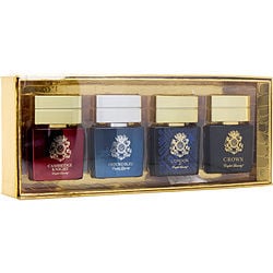 4 PIECE MENS VARIETY WITH LONDON & CROWN & OXFORD BLUE & CAMBRIDGE KNIGHT AND ALL ARE EDP SPRAY