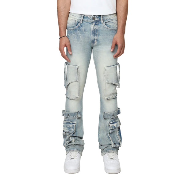 Smoke Rise Eyelet Cargo Jeans Mens Style : Jp25543