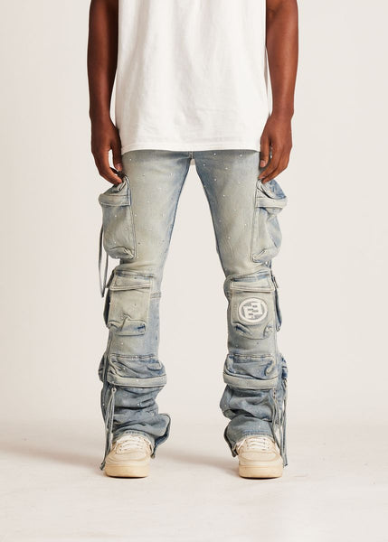 Embellish Hawk Cargo Flare Jeans Mens Style : Embfa125