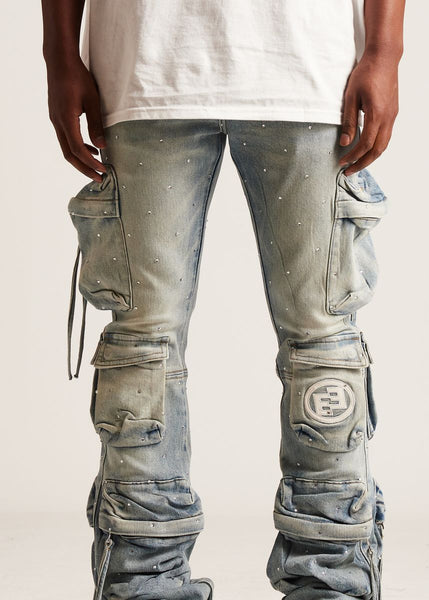 Embellish Hawk Cargo Flare Jeans Mens Style : Embfa125