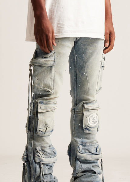 Embellish Hawk Cargo Flare Jeans Mens Style : Embfa125