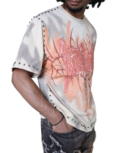 Smoke Rise Ascended Studded T-shirt Mens Style : Kt25661