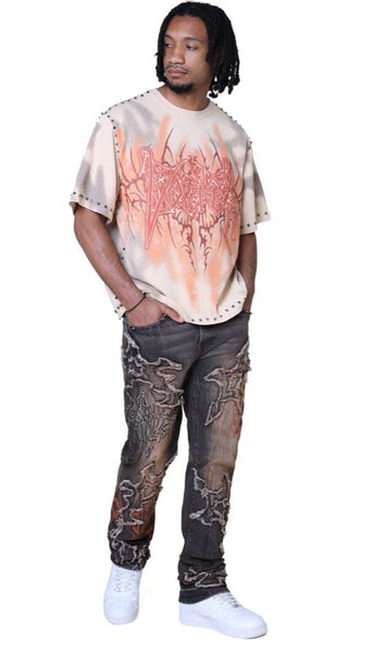 Smoke Rise Ascended Studded T-shirt Mens Style : Kt25661