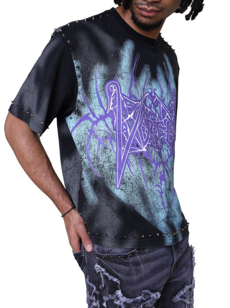 Smoke Rise Ascended Studded T-shirt Mens Style : Kt25661