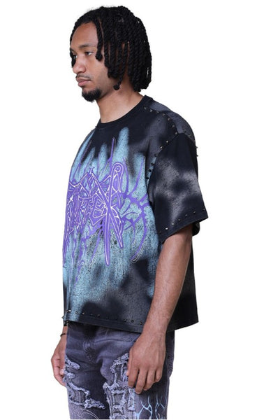 Smoke Rise Ascended Studded T-shirt Mens Style : Kt25661