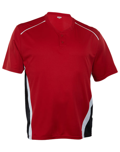 Augustia Baseball/Softball 3-color Wicking Moisture Management Two-button Placket RBI Jersey Mens Style : 1525