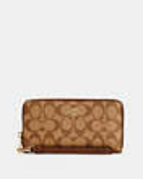 Long Zip Around Wallet In Signature Canvas