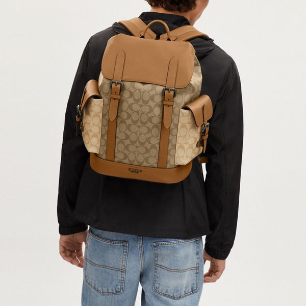 Hudson Backpack In Colorblock Signature Canvas