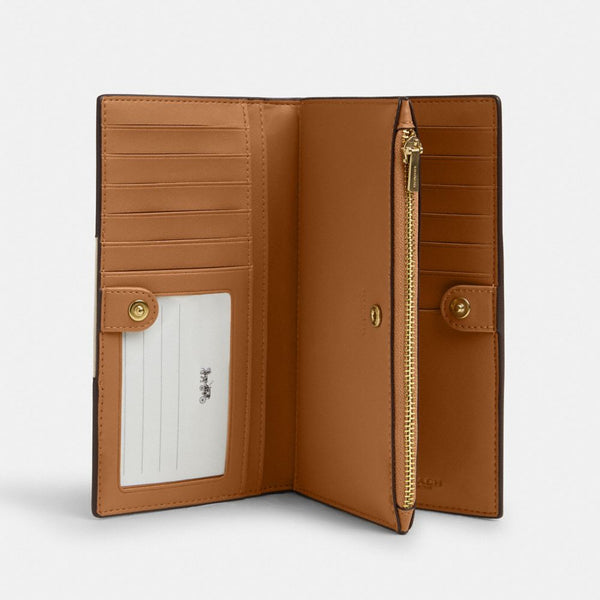 Slim Zip Wallet In Signature Canvas With Stripe