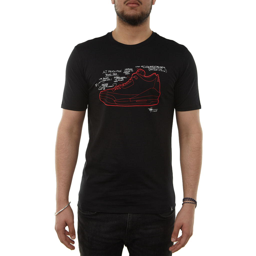 Jordan Retro 3 Sketch T‑shirt Mens Style : Ao8937