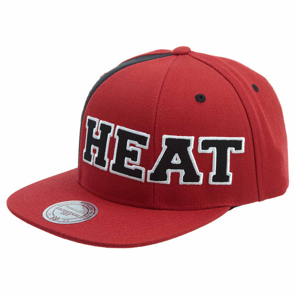 Mitchell&ness Hexagon Miami Heat Snapback #30 Unisex Style : Bh78b1-RED