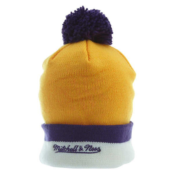 Mitchell&ness Los Angeles Lakers Nba Beanie Pom Hat Unisex Style : Ke31z