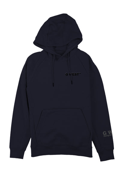 G WEST MEN`S FLEECE PULLOVER HOODIE- NAVY BLAZER
