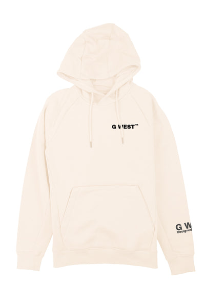 G WEST MEN`S FLEECE PULLOVER HOODIE- WHISPER WHITE