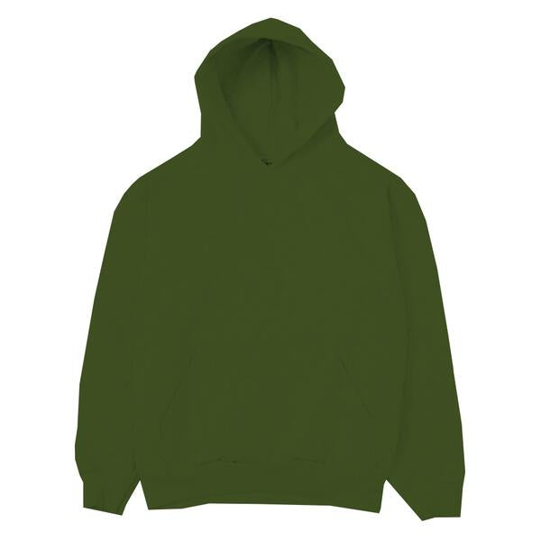 G WEST MEN`S FLEECE PULLOVER HOODIE- DARK OLIVE