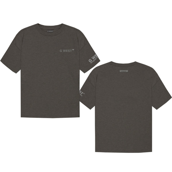 G WEST MEN`S LIFESTYLE PREMIUM T-SHIRT - CHARCOAL GRAY