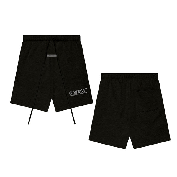 G WEST MEN`S LIFESTYLE PREMIUM SWEAT SHORTS -JET BLACK