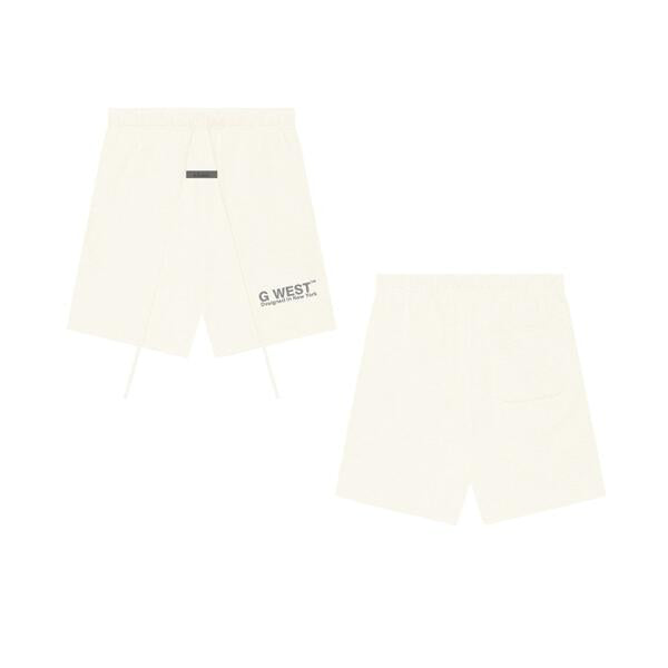 G WEST MEN`S LIFESTYLE PREMIUM SWEAT SHORTS - CLOUD CREAM