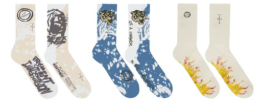 Travis Scott Cactus Jack For Fragment 3 Pack Socks Unisex Style : Cjfr-as15