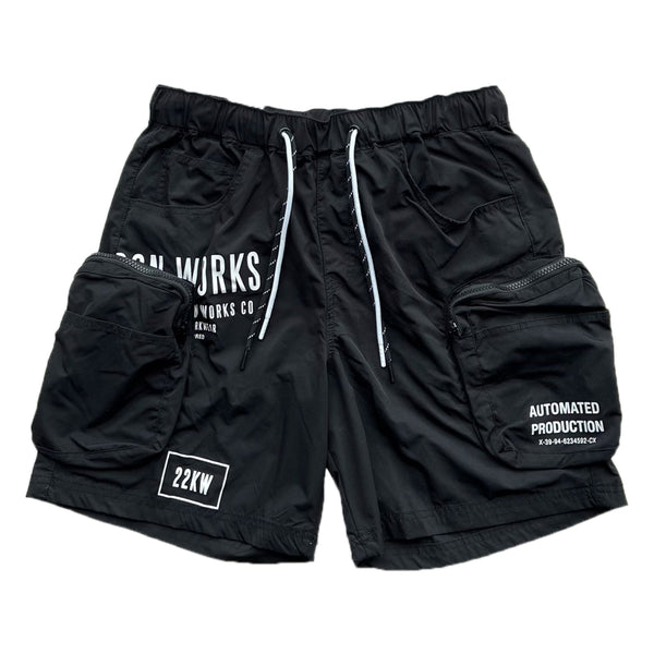 Smoke Rise Printed Utility Fashion Nylon Short Mens Style : Ws22282