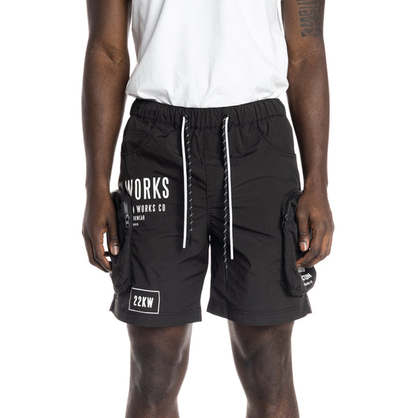 Smoke Rise Printed Utility Fashion Nylon Short Mens Style : Ws22282