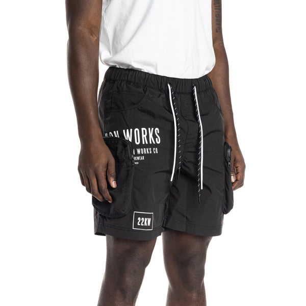 Smoke Rise Printed Utility Fashion Nylon Short Mens Style : Ws22282