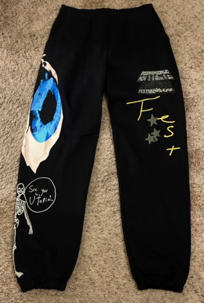 Travis Scott Astrofest Festival 2021 Black Eye Sweatpants Mens Style : Af21-bp23