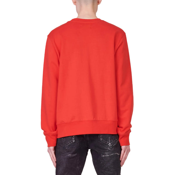 Purple-brand French Terry Embroidered Stencil Logo Crew Mens Style : P409-fres222