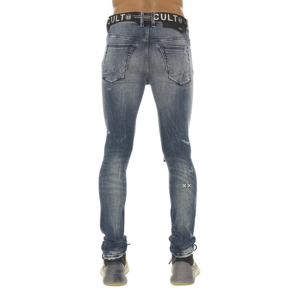 Cult Of Individuality Punk Super Skinny Stretch With Black Belt Mens Style : 622a1-ss04p