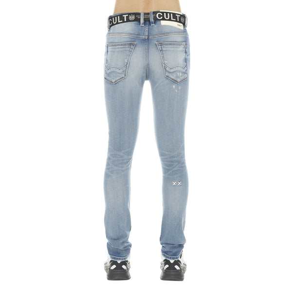 Cult Of Individuality Punk Super Skinny Stretch Jeans With Black Belt Mens Style : 622a3-ss04j