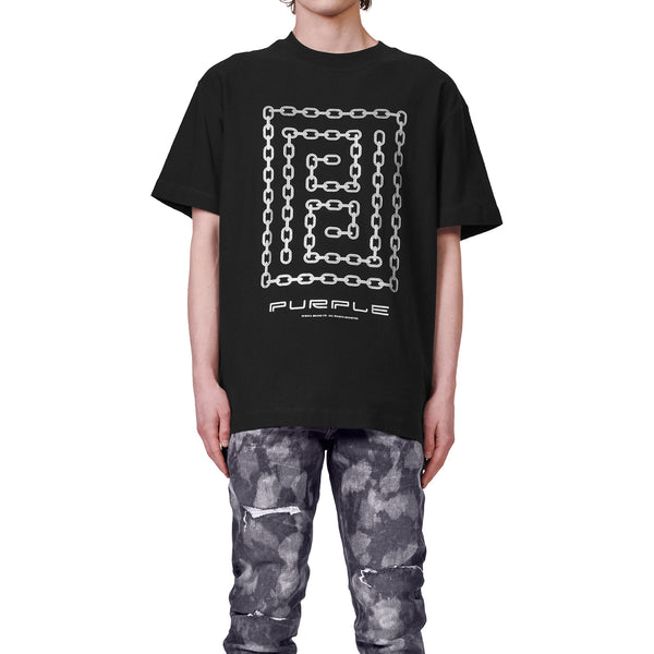 Purple-brand Textured Jersey Ss Tee-meander Chain Mens Style : P104-jbsc322