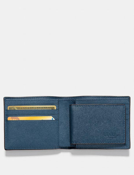 Coach Blue Leather Trifold Wallet Coach
